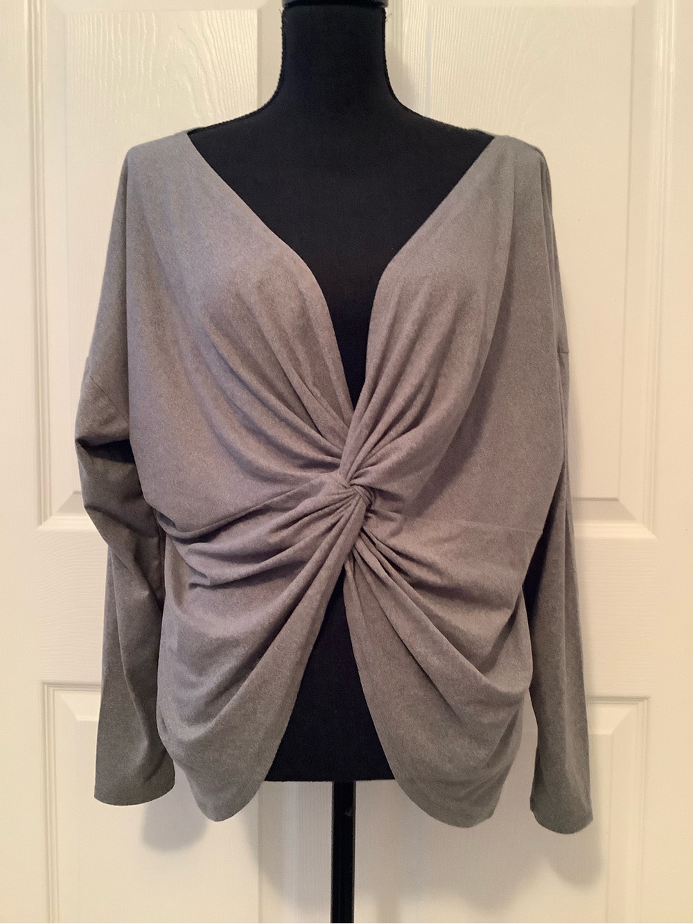 Fashion Nova Gray Knit Top with Branded Tag
